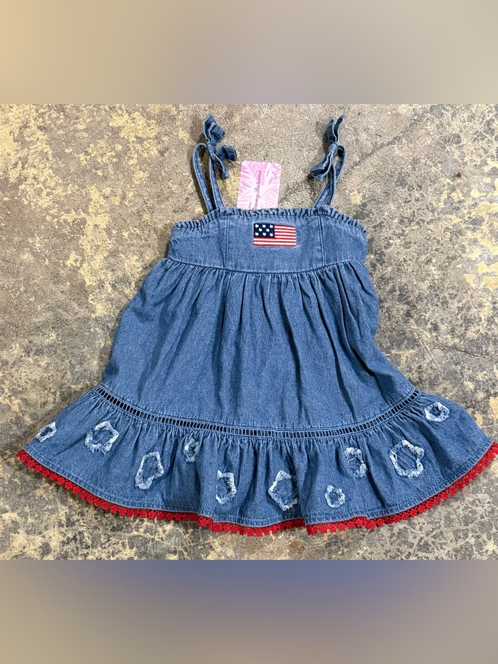 Tommy Bahama 12M Infant Girl Chambray  - 4th of July Patriotic Theme - NWT